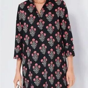 Floral Black and Pink Tunic Dress